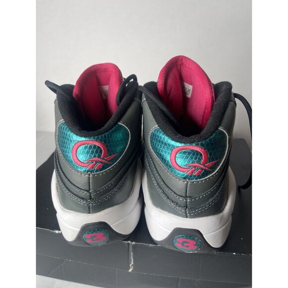 Reebok Question Mid Leather Size 7 Iverson Gray/Teal/Pink Basketball M41519 NICE